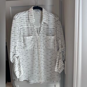 Express Portofino Shirt in White, Good Condition, Size L, Good Condition